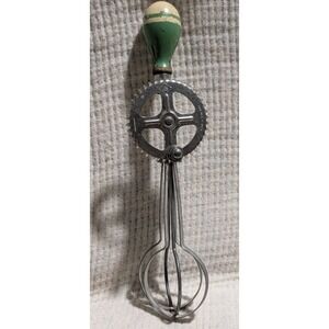Vintage A&J Rotary Egg Beater Wood Handle Pat Oct 9 1923 Farmhouse Decor